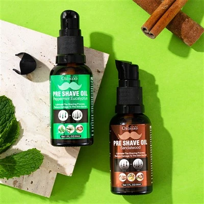 Oli d'eucaliptus de menta abans d'afaitar